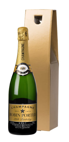Birthday Black Champagne in a Gold Gift Box