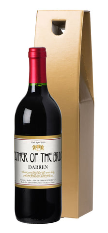 French VdP Gold Frame Wedding Red Wine in a Gold Box