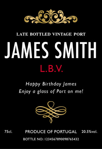 Traditional Black Labels for Port (Pack of 12)