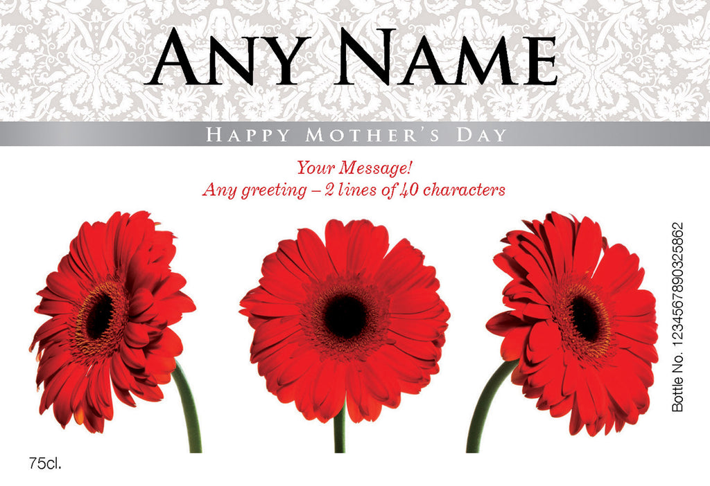 French AC Mother's Day Gerberas Red Wine in a Silk Box