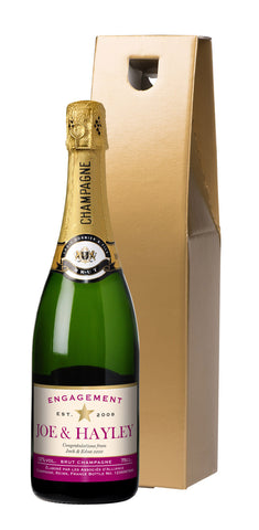 Star Engagement Champagne in a Gold Gift Box