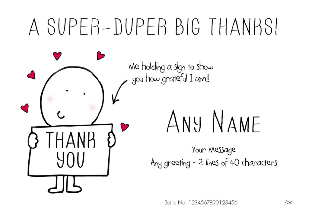 Chilli & Bubble's Thank You Labels for Rosé Wine (Pack of 12)