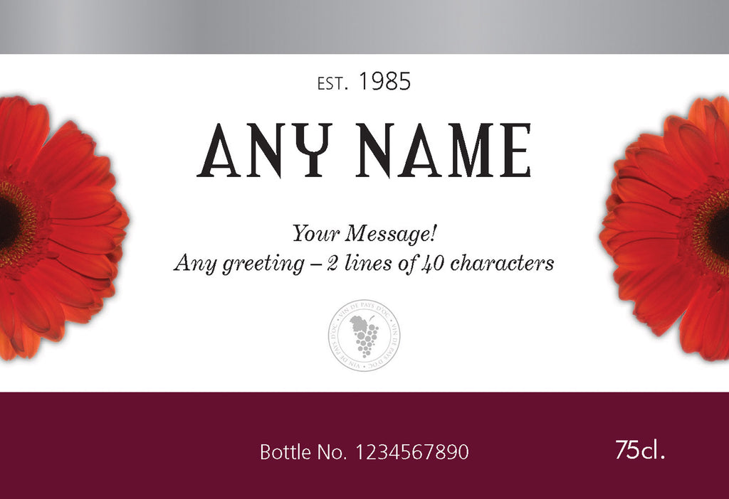 Flowers Labels for Red Wine