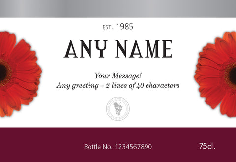 Flowers Labels for Red Wine (Pack of 12)