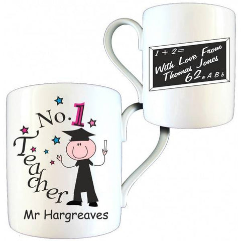 No1 Teacher Male Bone China Mug