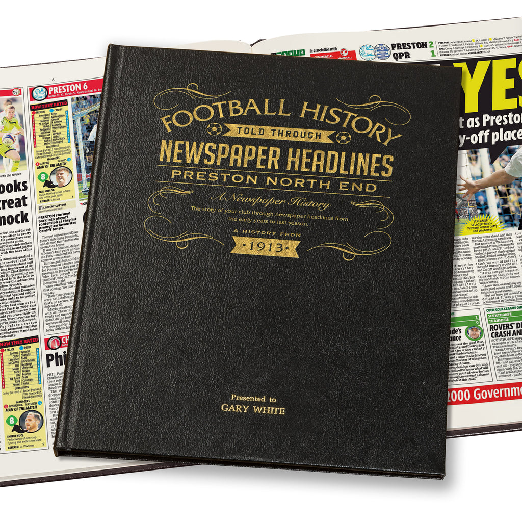 Preston Newspaper History Book - Leather Black Cover