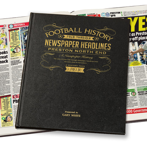 Preston Newspaper History Book - Leather Black Cover