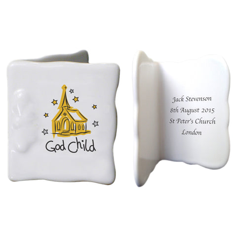 Church Godchild Bone China Message Card
