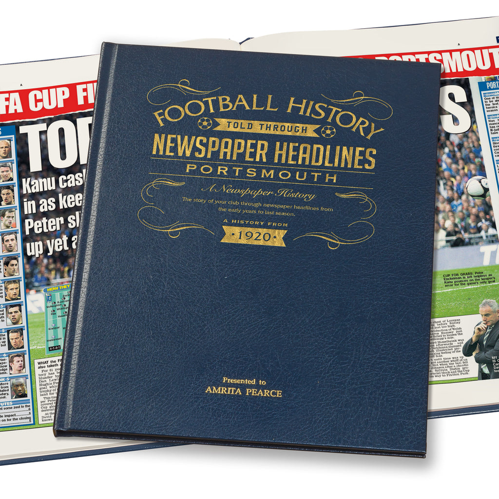 Portsmouth Newspaper Book - Leather Blue Cover
