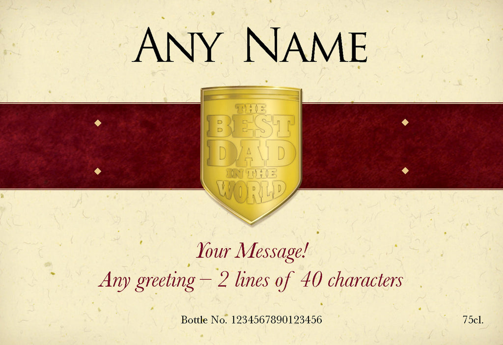 Father's Day Shield Personalised Red Wine