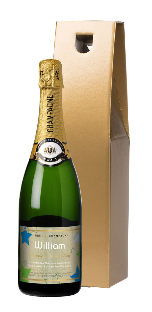 Father's Day Stars Champagne in a Gold Gift box