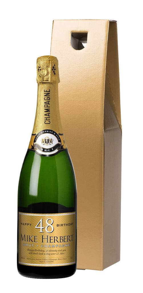 Gold Birthday Champagne in a Gold Gift Box