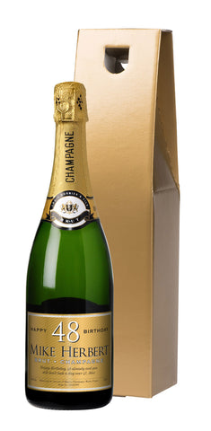 Gold Birthday Champagne in a Gold Gift Box