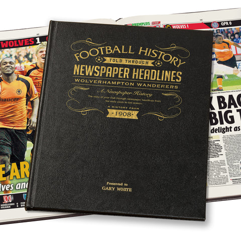 Wolves Newspaper Book - Leather Black Cover