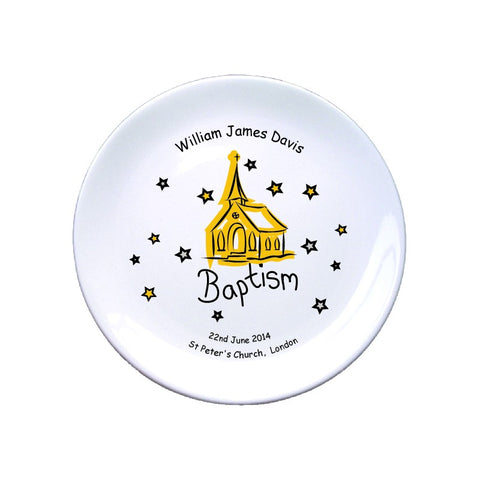 Church Baptism 8" Bone China Coupe Plate
