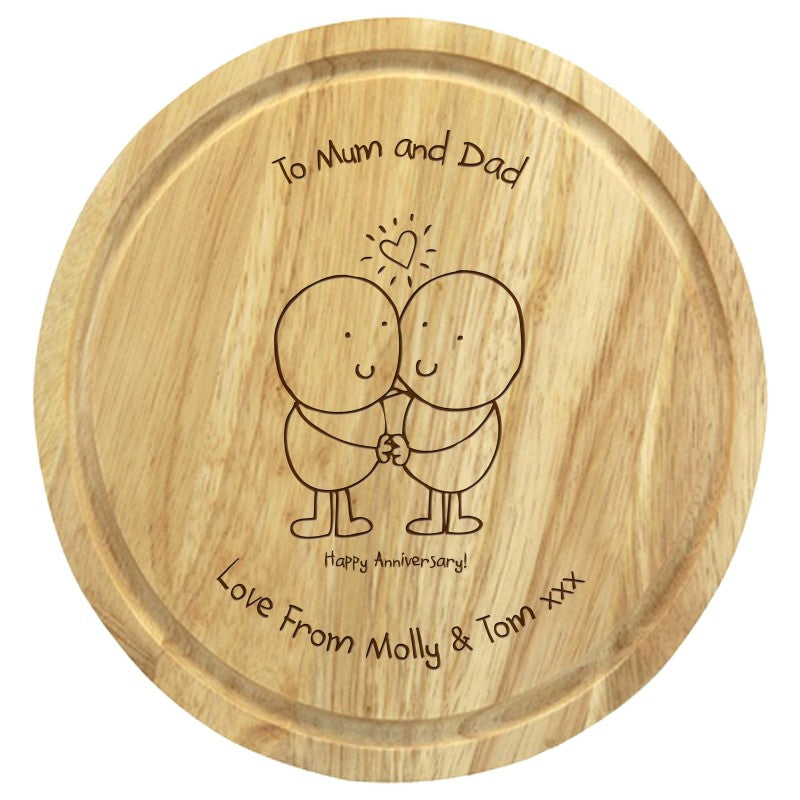 Chilli & Bubbles Anniversary round chopping board