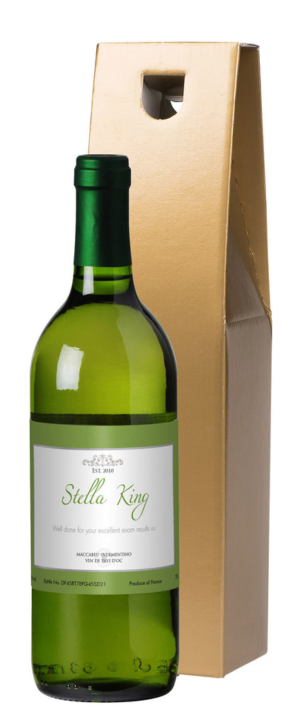 French VdP Green Frame White Wine in a Gold Box