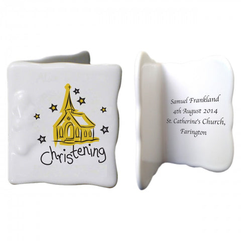Church Christening Bone China Message Card
