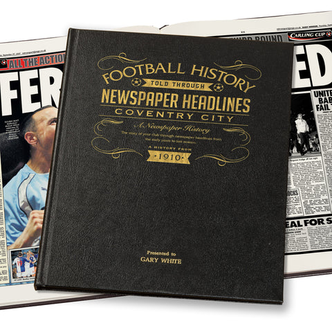 Coventry Football Newspaper Book - Leather Black Cover