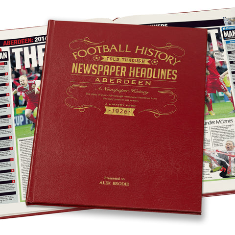 Aberdeen Football Newspaper Book - Leather Red Cover