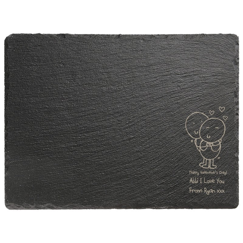 Chilli & Bubbles Valentines Rectangle slate cheese board