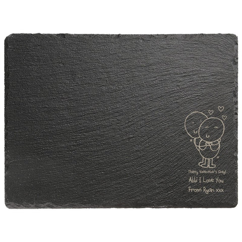 Chilli & Bubbles Valentines Rectangle slate cheese board