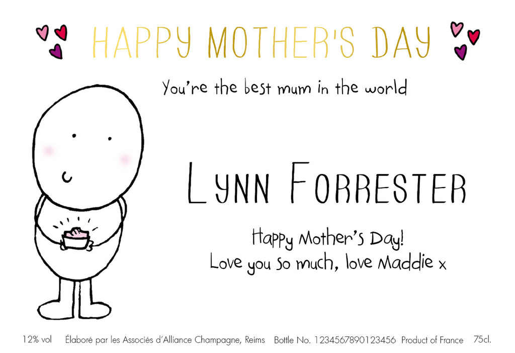 Chilli & Bubble’s Mother's Day Labels for Champagne (Pack of 2)