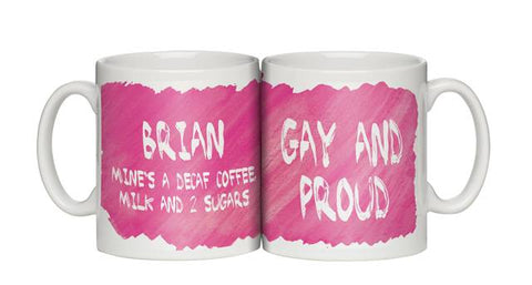 Personalised Gay and Proud Mug