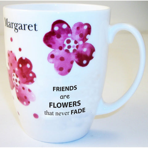 Pink Pansies Friend Bone China Conic Mug