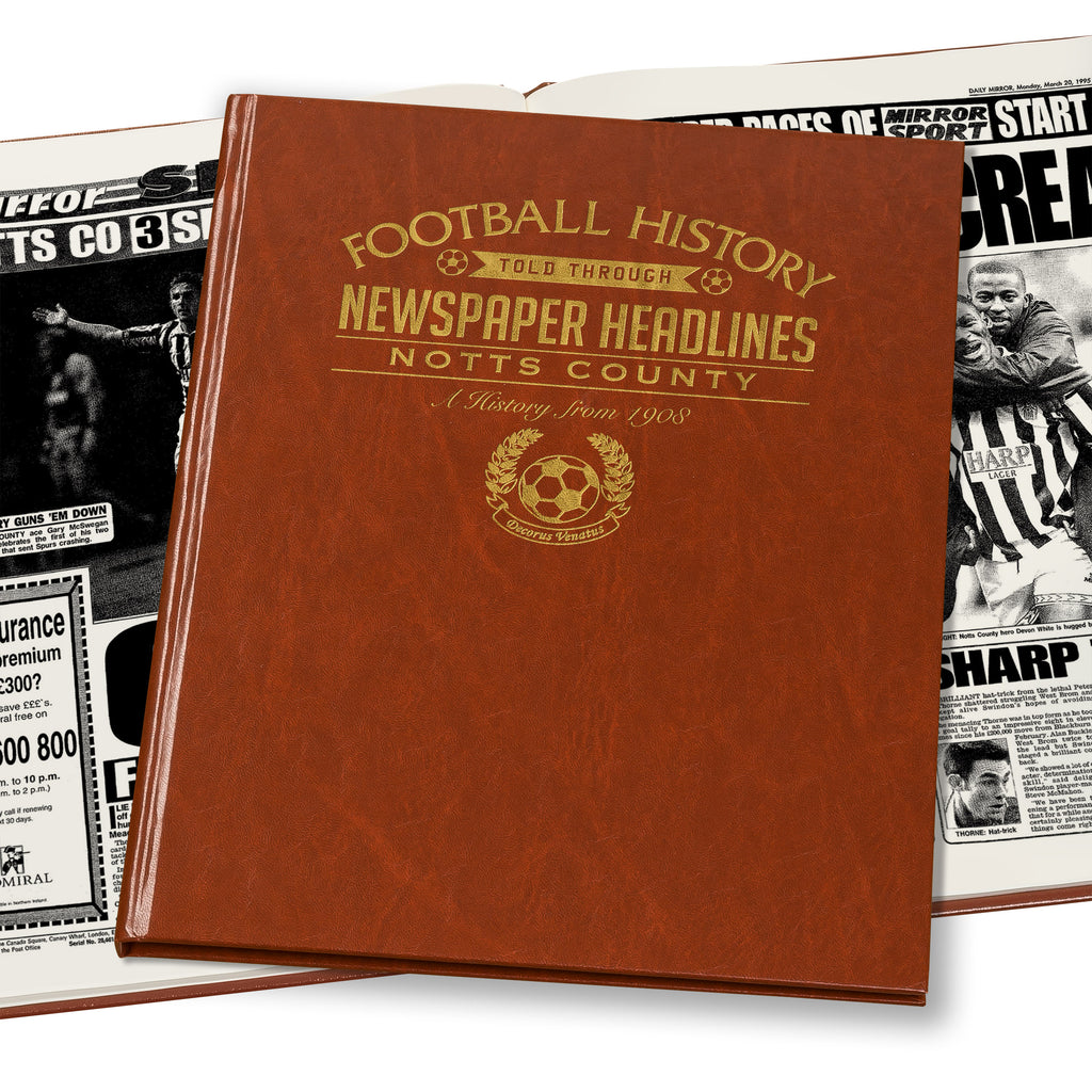 Notts County Newspaper Book - Brown Leatherette