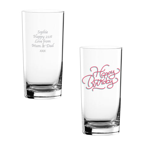 Happy Birthday Hi Ball Glass