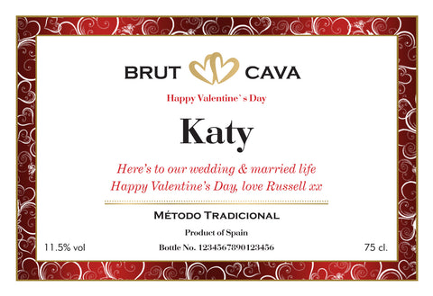 Valentine's Day Classic Labels for Cava