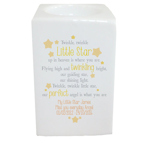 Twinkle Memorial square tea light holder