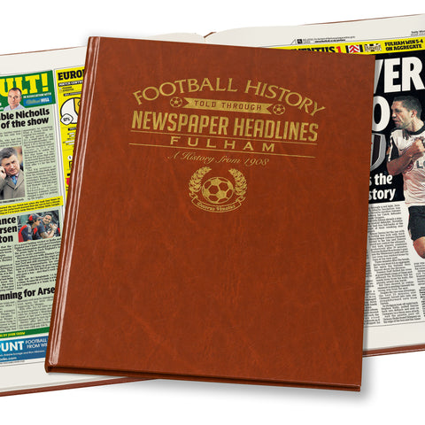 Fulham Football Newspaper Book - Brown Leatherette (Colour Pages)