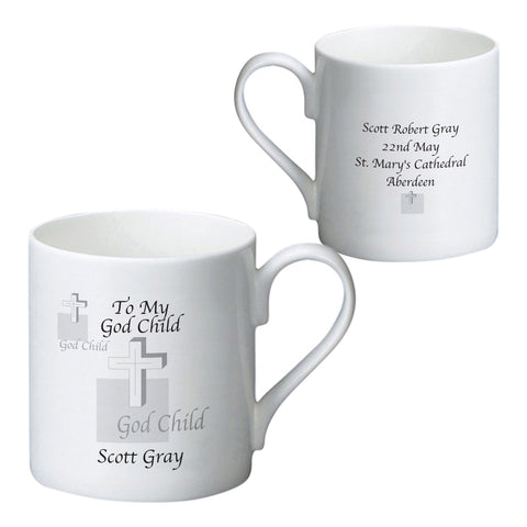 Godchild Cross  Bone China Mug
