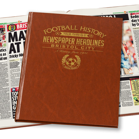 Bristol City Football Newspaper Book - Brown Leatherette (Colour Pages)