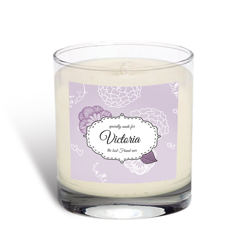 Personalised Best Ever Floral Rose Scented Candle