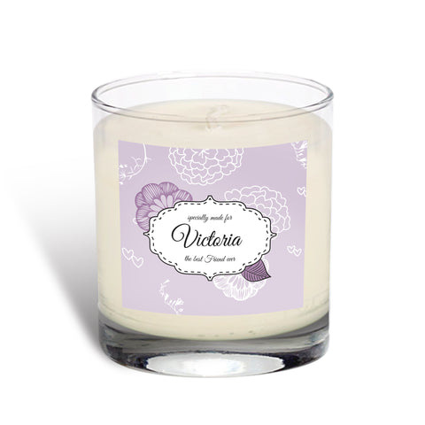 Personalised Best Ever Floral Rose Scented Candle