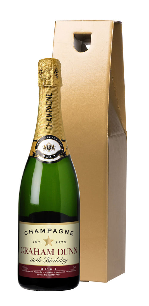 Birthday Star Champagne in a Gold Gift Box